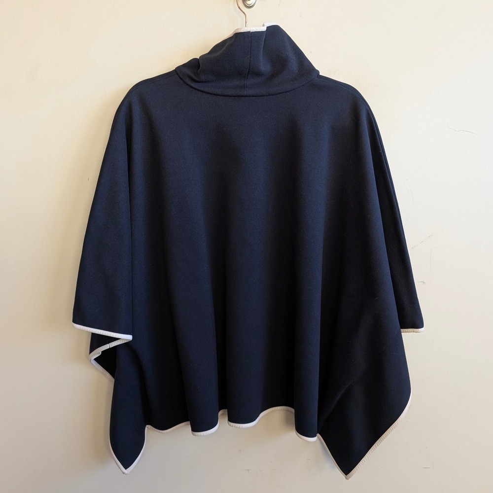 Tuckernuck Piper Poncho Mockneck Preppy Classic OS Womens Navy Blue - Picture 7 of 9